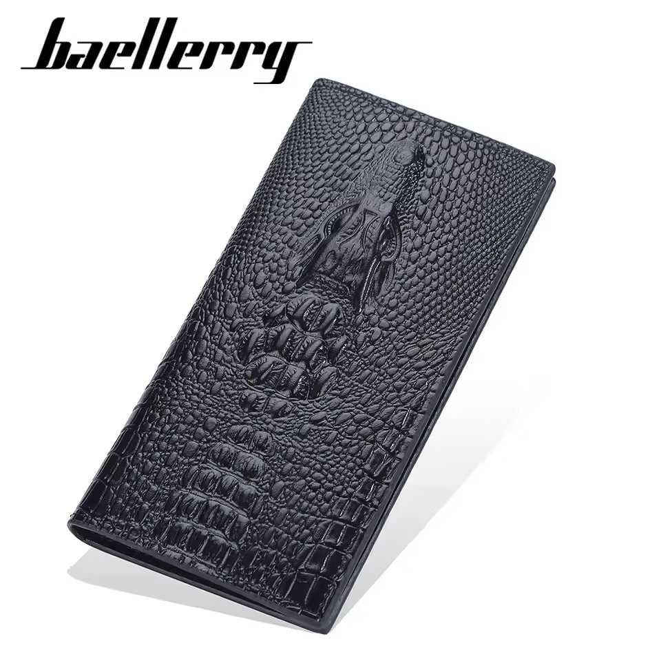 Portefeuille PU effet crocodile