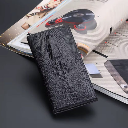 Portefeuille PU effet crocodile